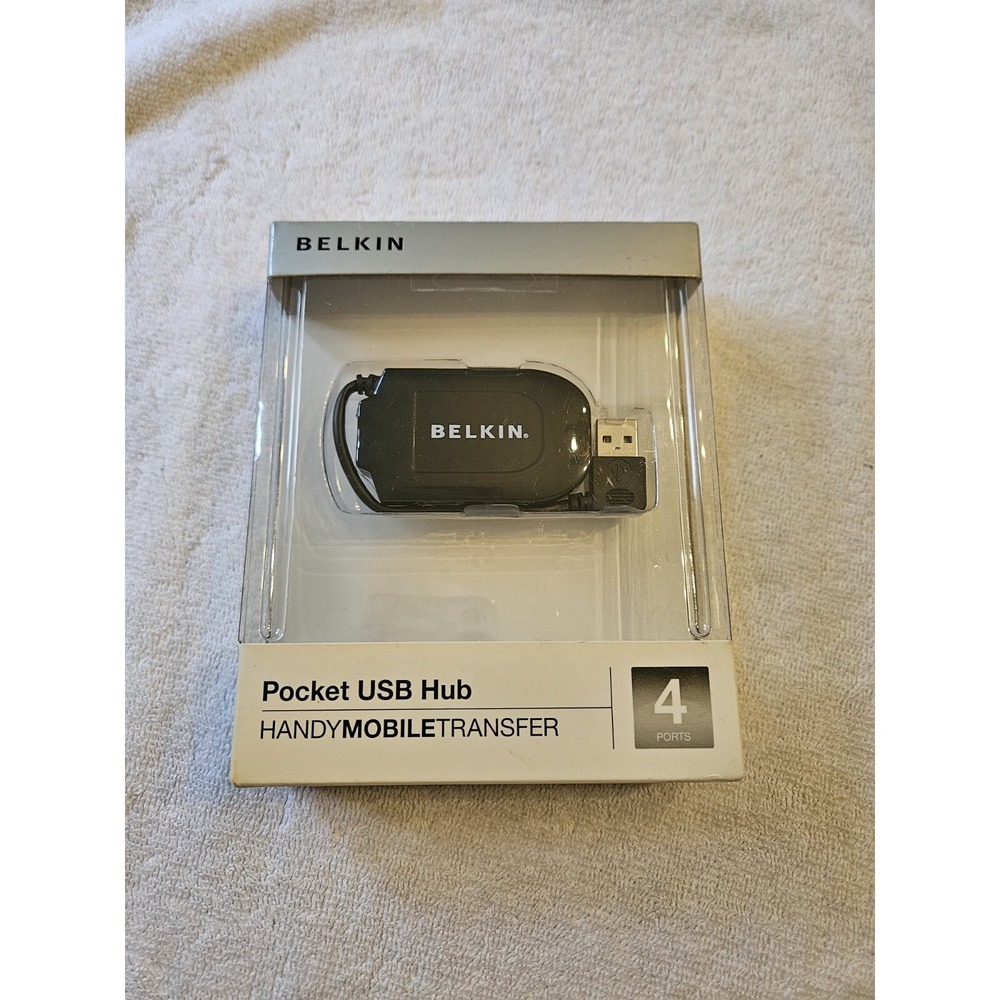 Belkin‎ Pocket 4 Port Handy Mobile Transfer USB Hub *NOS* PC User Windows